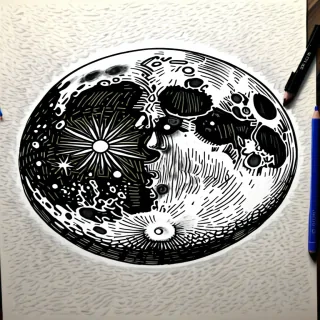 drawing of moon