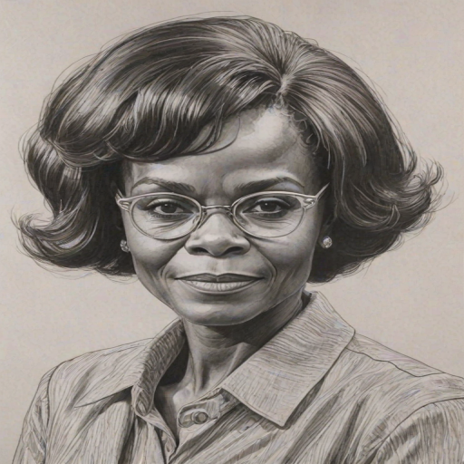 Dazzling Cicely Tyson, pencil sketch, portrait of Fetching woman 1970s in glasses, hair style beatnik, outline, clear lines, fine lines, 8k