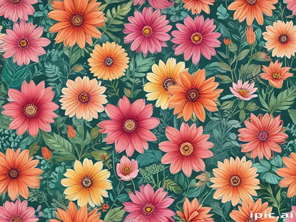 flower drawings color