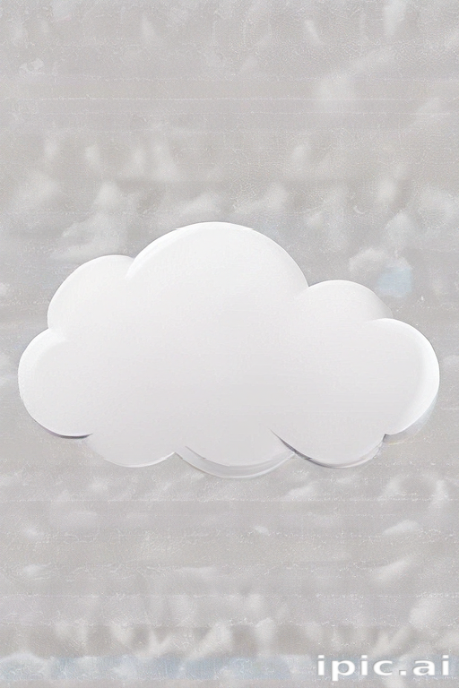 A Soft, White Cloud Floating Against a Gray Textured Background in the Sky.