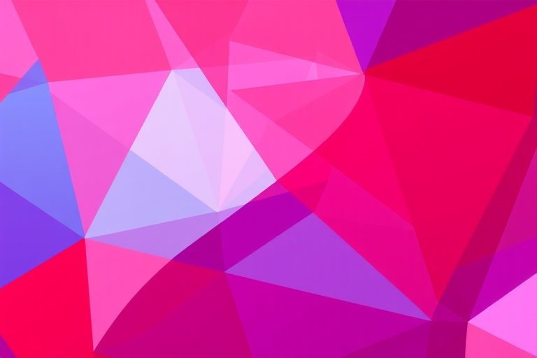 generate a high-resolution abstract image with overlapping geometric shapes in vibrant red and blue hues, soft lighting, minimal noise, captured with a DSLR camera at f/2.8, ISO 100, shutter speed 1/100s, from a slightly elevated angle for depth and sharp focus.