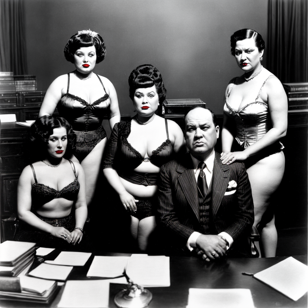 vintage picture of three grumpy angry furious serious ugly fat ...