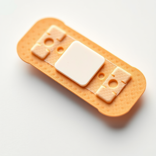Create an illustrative macro shot of a cartoonish adhesive bandage on a clean white background, using a DSLR camera with a 50mm lens, aperture f/2.8, shutter speed 1/125s, ISO 100, in natural light to enhance color vibrancy and detail.