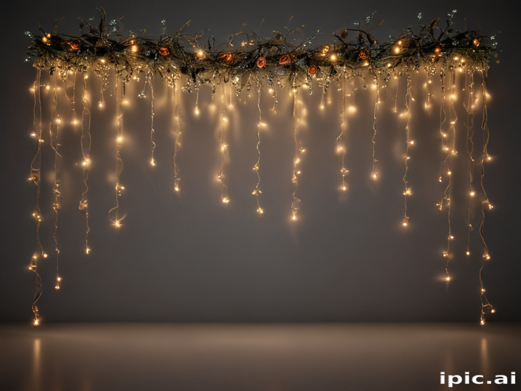 Enchanting String Lights Draped with Floral Accents for a Magical Ambiance