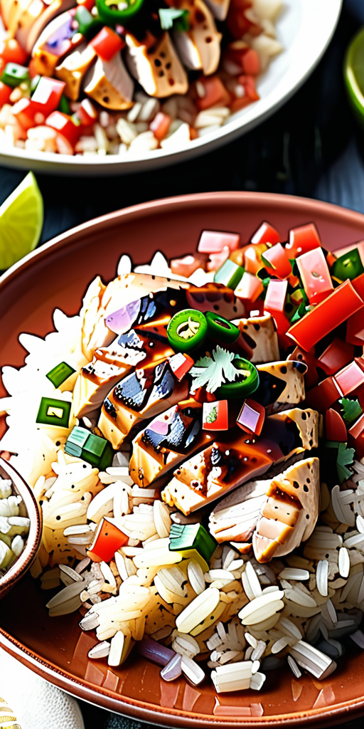 chicken and rice with salsa