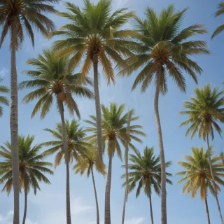 transparent palm trees