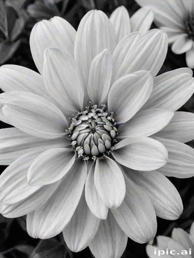 black and white flower