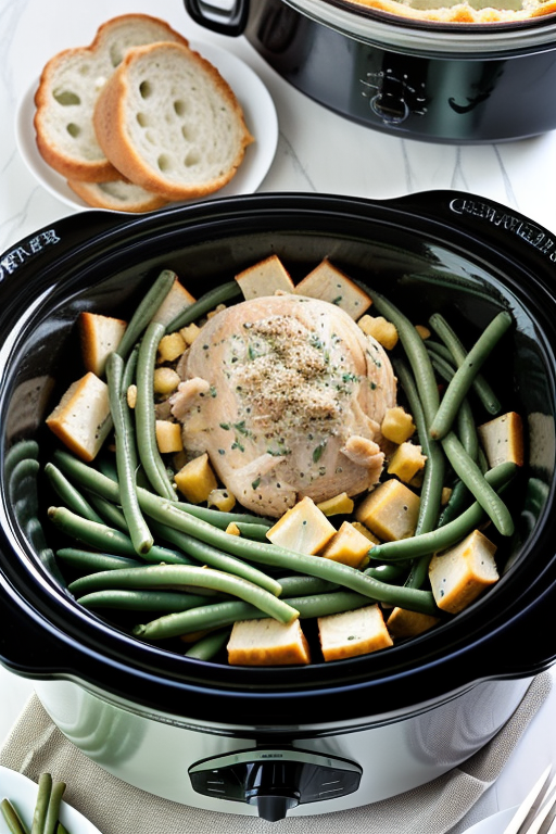 slow cooker chicken stuffing green beans