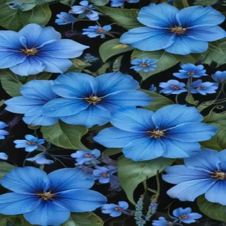 blue flowers transparent background