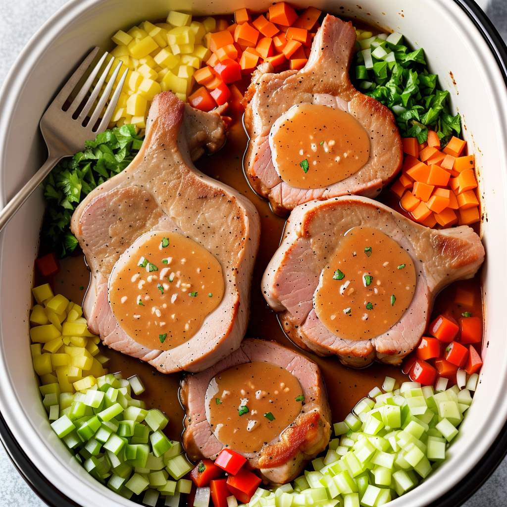 pork chops and dressing in crock pot