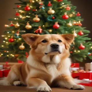 christmas dog background