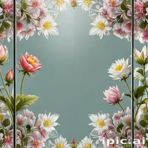 flowers behind glass wallpaper