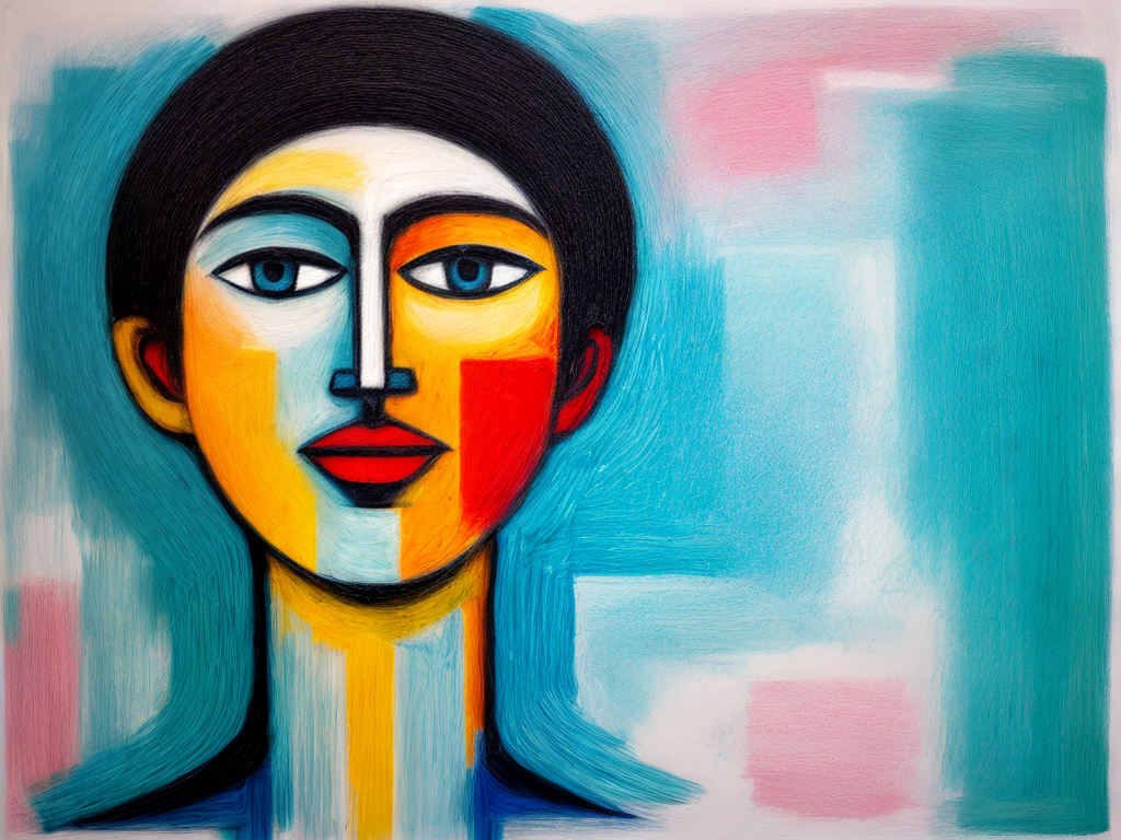 An abstract expressionist face