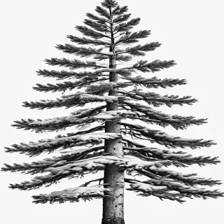 black and white pine tree clipart