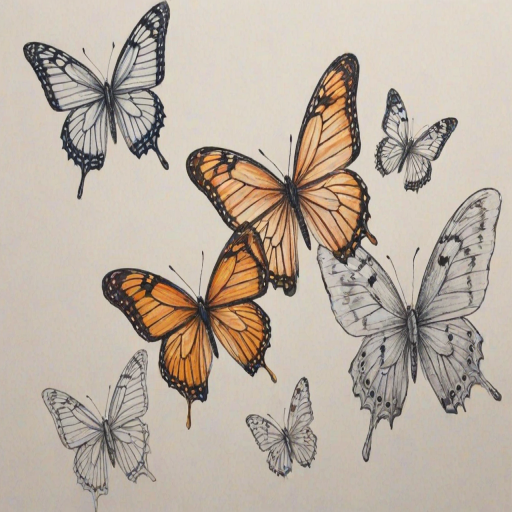 drawing butterflies