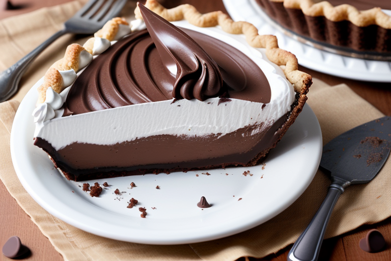 chocolate cream pie with chocolate graham cracker crust