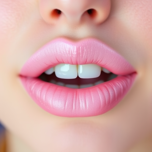Whimsical "Cotton Candy" lips painted in a soft, pastel pink with a frosted finish, evoking the sweetness of carnival treats