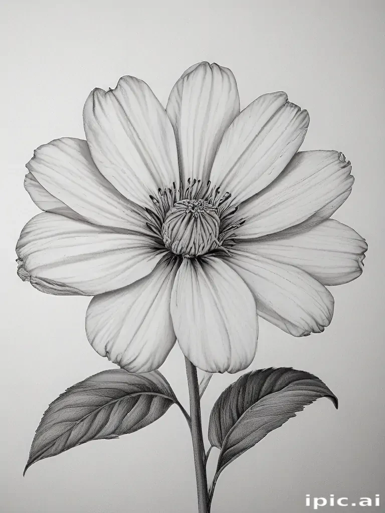 flower pencil drawing