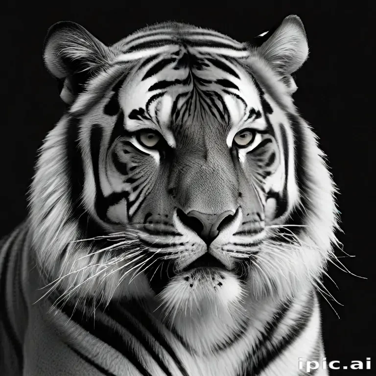 tiger clipart black and white