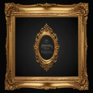 gold frame transparent