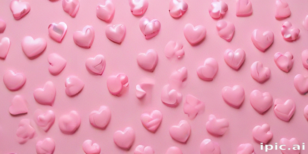 A Colorful Collection of Pink Hearts on a Soft Pink Background.
