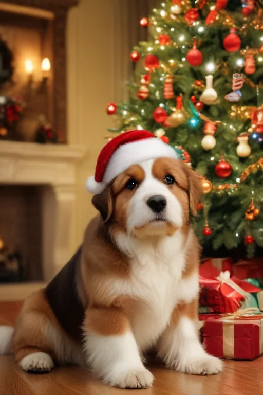 christmas dog wallpaper