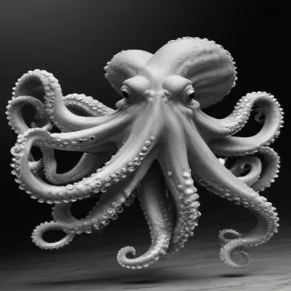 octopus clipart black and white
