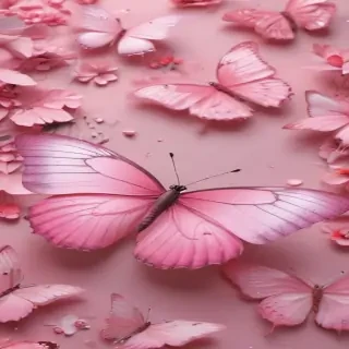 pink butterflies aesthetic