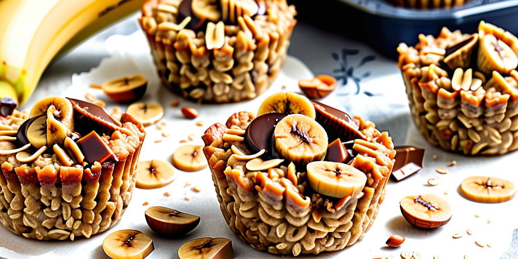 peanut butter banana baked oatmeal cups