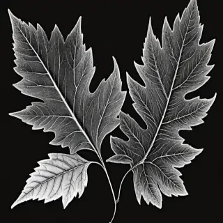 clipart of leaf black and white