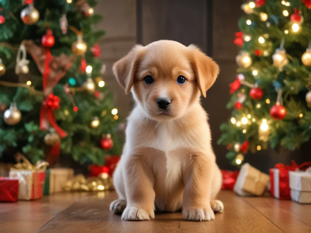 puppy christmas dog wallpaper