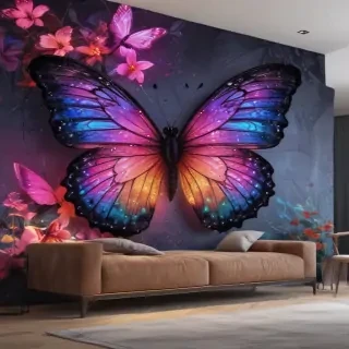 neon butterfly wallpaper