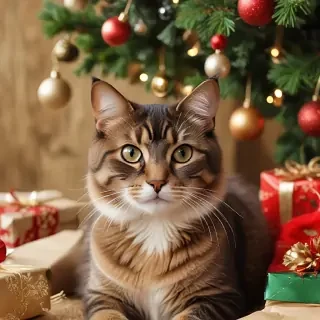 cat christmas background