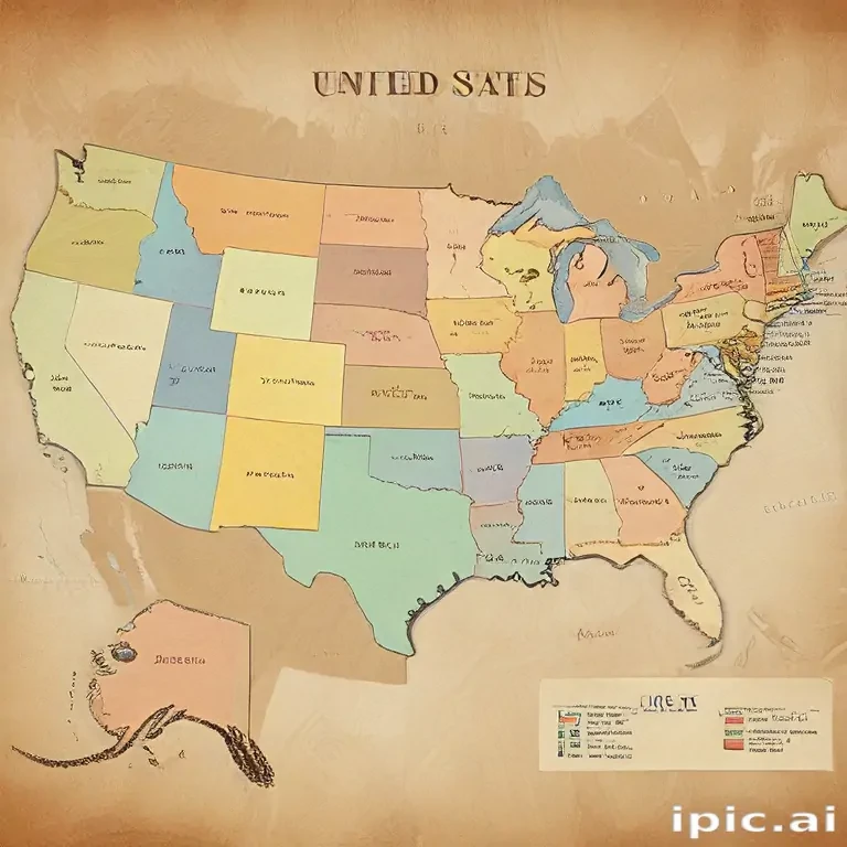 map of united states with states