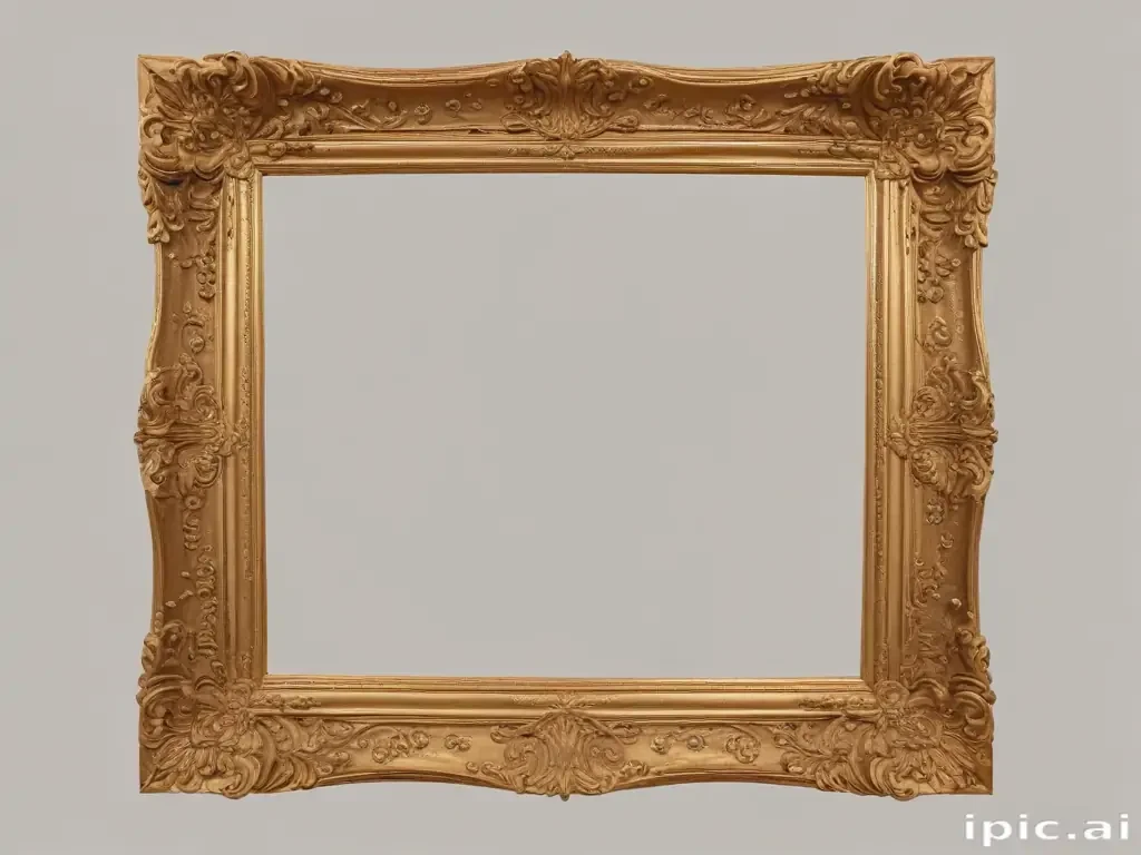 rectangle gold frame png