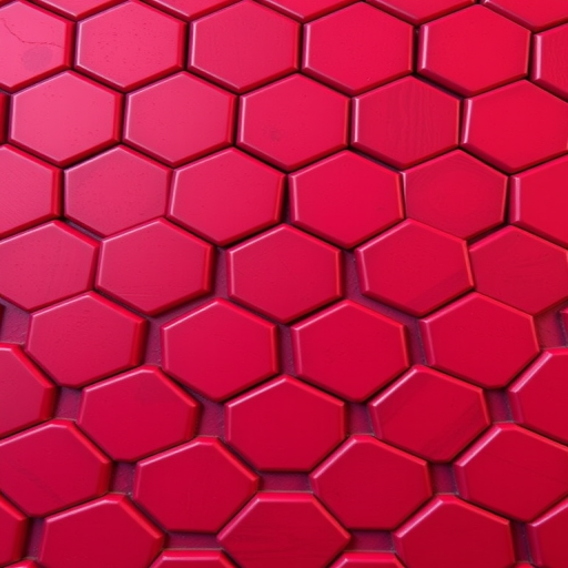 create a hexagonal pattern of varying shades of red with a smooth, uniform texture, high resolution, shot from a top-down view using a DSLR camera with a 50mm lens, aperture set at f/8, ISO 100, and a tripod for stability to enhance image quality