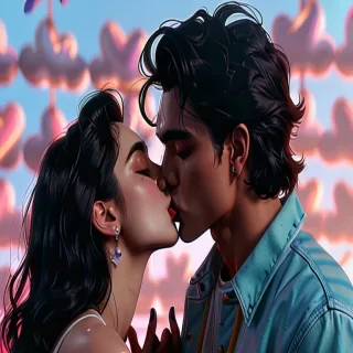 kissing aesthetic