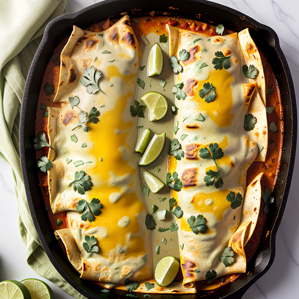 green chile chicken skillet enchiladas