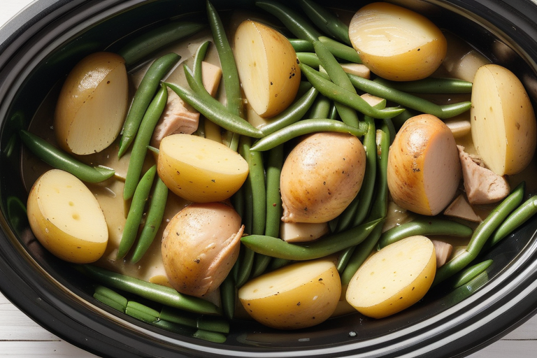 crockpot chicken potatoes and green beans
