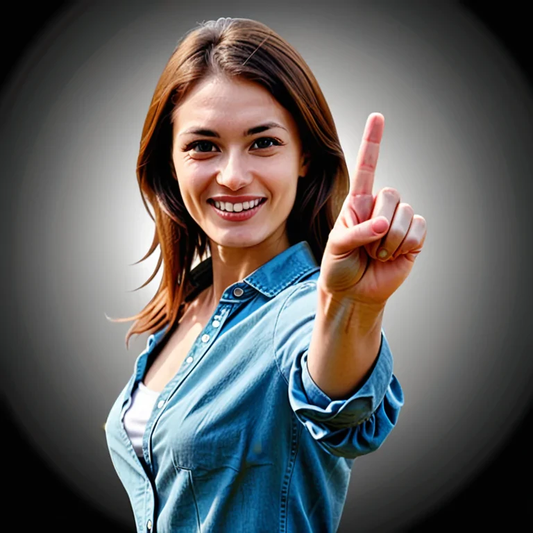 woman pointing png