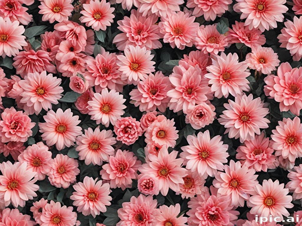 A Vibrant Display of Pink Flowers in Full Bloom Surrounding Each Other.