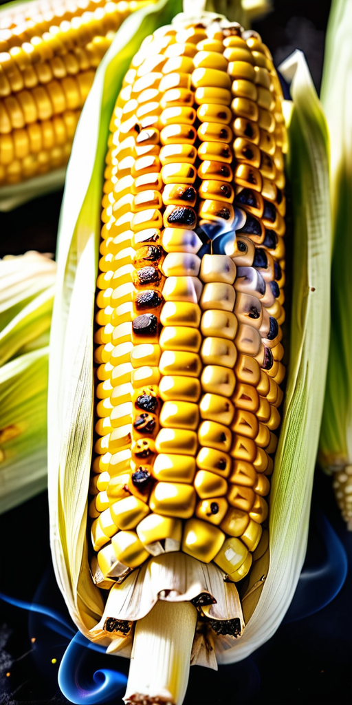 smoking corn on the cob in husk