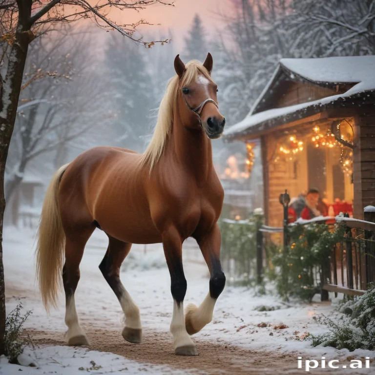 merry christmas images with horses