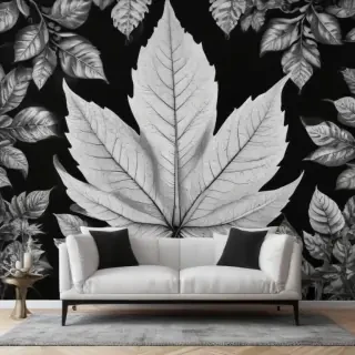 leaf white and black