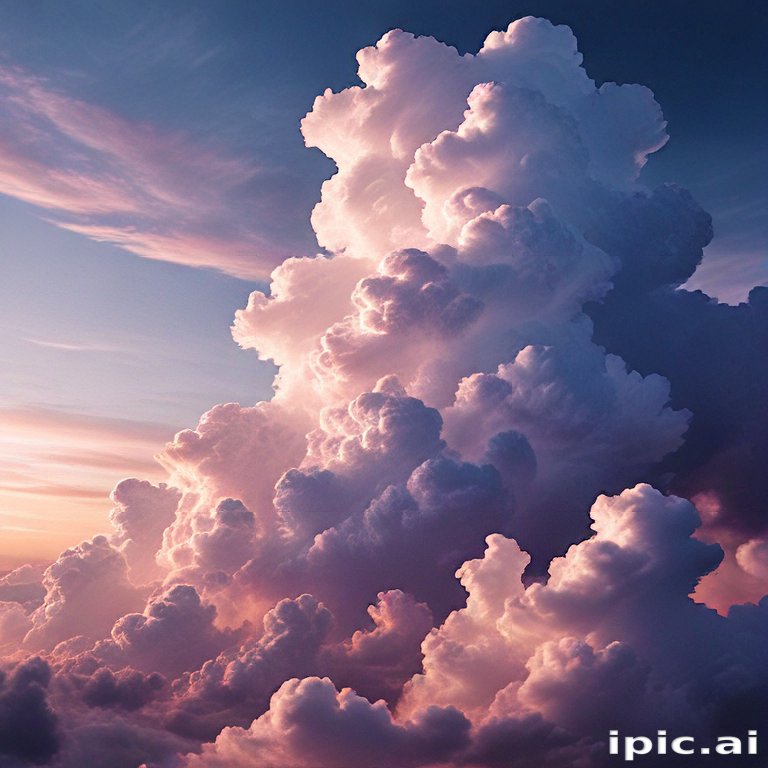 Majestic Clouds Illuminated by the Soft Glow of Sunrise Skies.