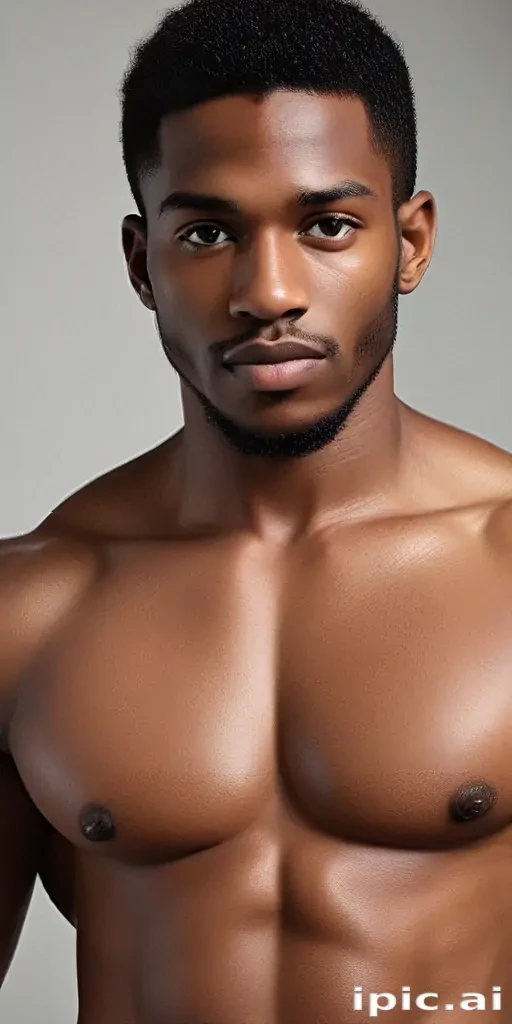 black shirtless man
