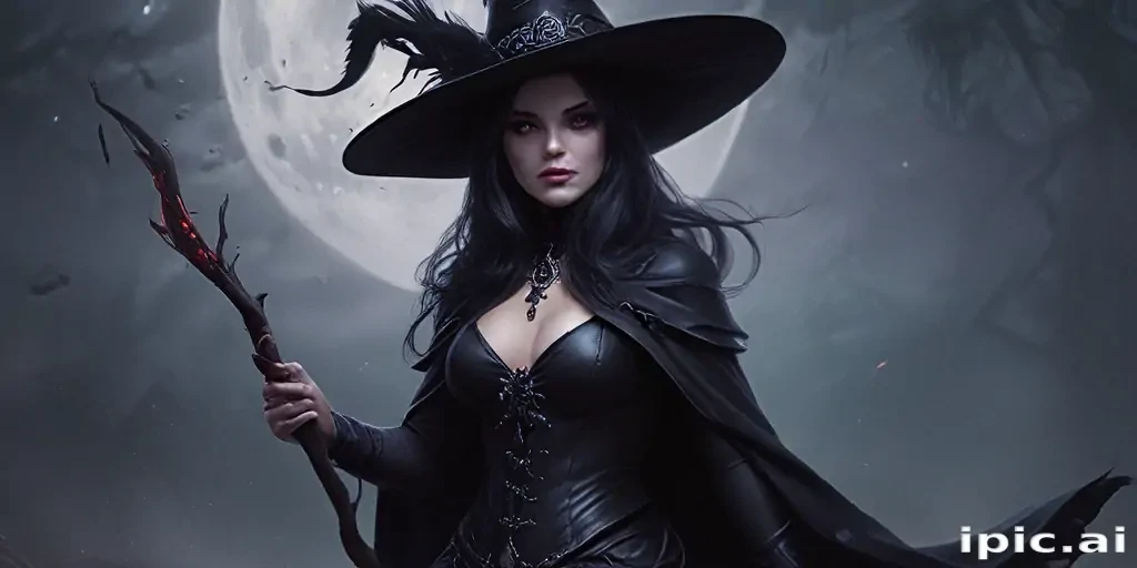 beautiful dark witch fantasy art