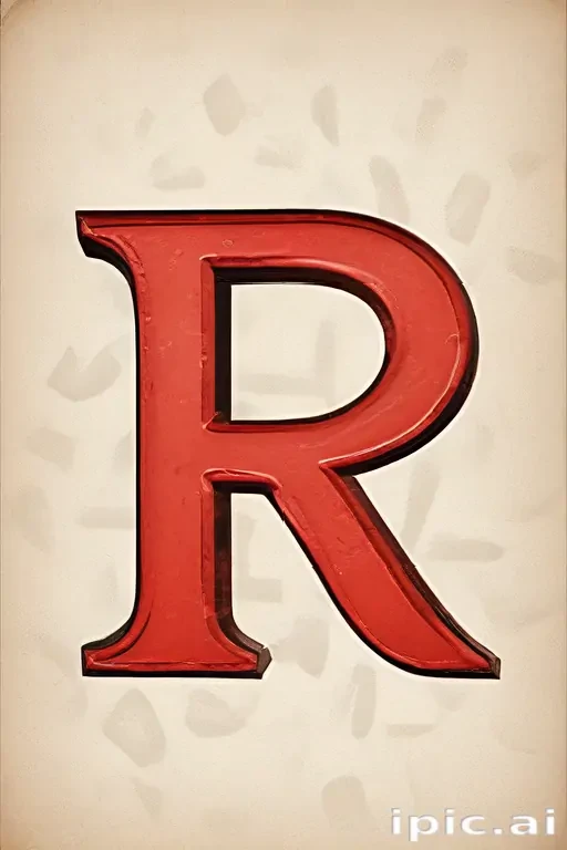 A Bold and Artistic Representation of the Letter R in Red Color.