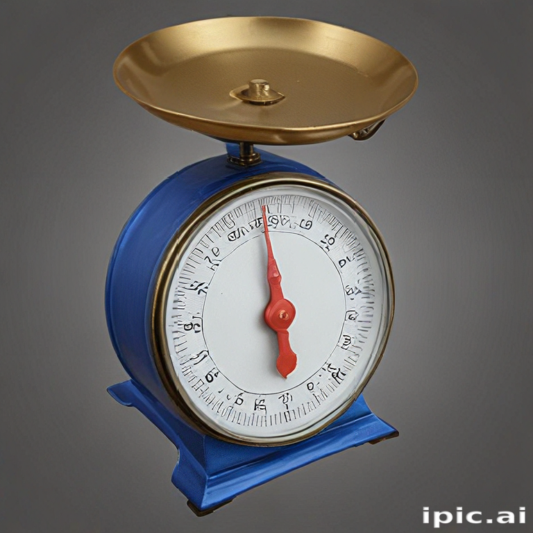 Classic Kitchen Scale with Golden Bowl and Red Pointer for Accurate ...
