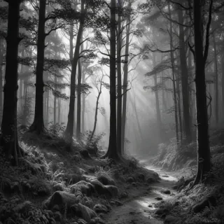 forest clipart black and white
